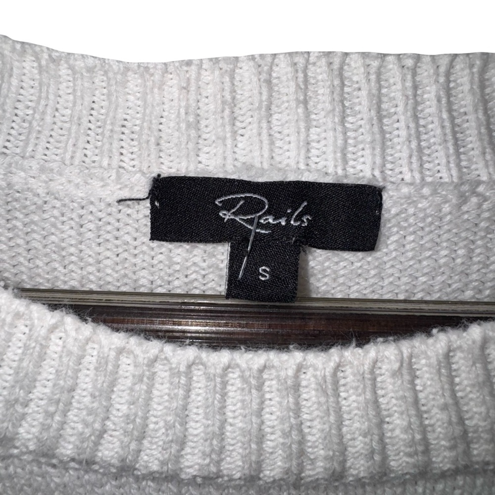 Rails Star Print Sweater Cream Multicolor‎ Cropped Lightweight Pullover small - Picture 5 of 5
